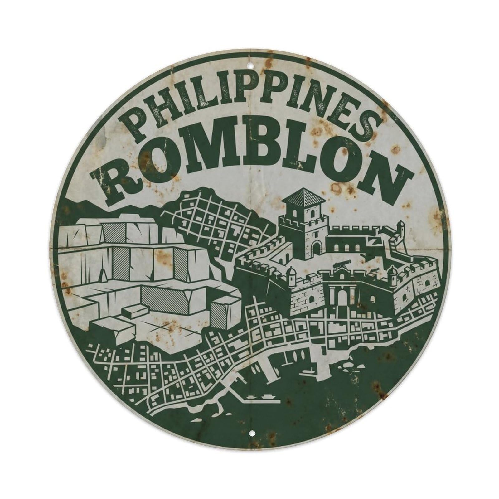 Odgynaw 8X8inch(20X20cm) Philippines Romblon Island Coastal Travel Lagoon Coast Metal Tin Sign