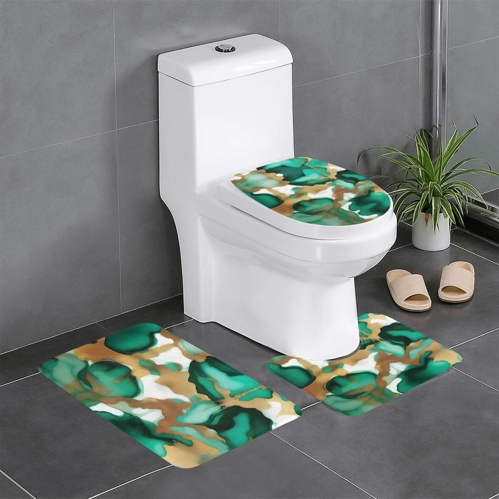 Tapis de salle de bain anti-glisse vert pour sol sécurisé