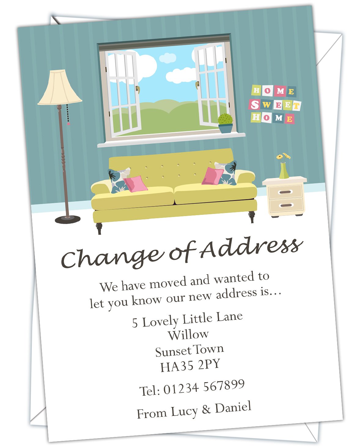 Personalised Change of Address Cards with Free Envelopes (Design Code: COA 015) (Pack of 52)