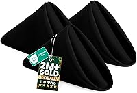 Utopia Home Black Polyester Cloth Napkins (12 Pack, 20x20 Inches) - Wrinkle-Resistant Dinner Napkins for Weddings, Parties & Daily Use