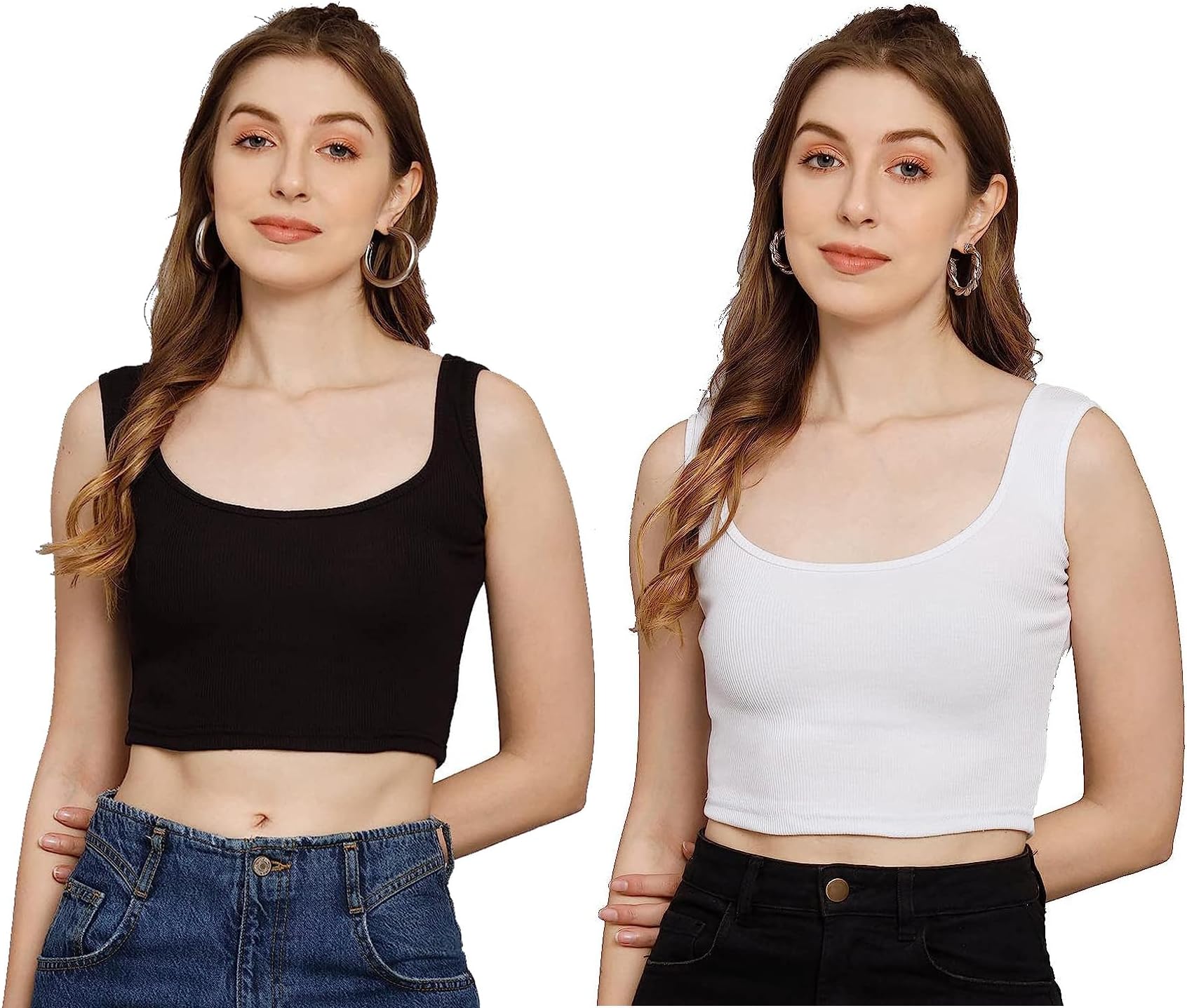 PINOVOWomen's Trendy Premium Cotton Tank Top & Crop Top for Women
