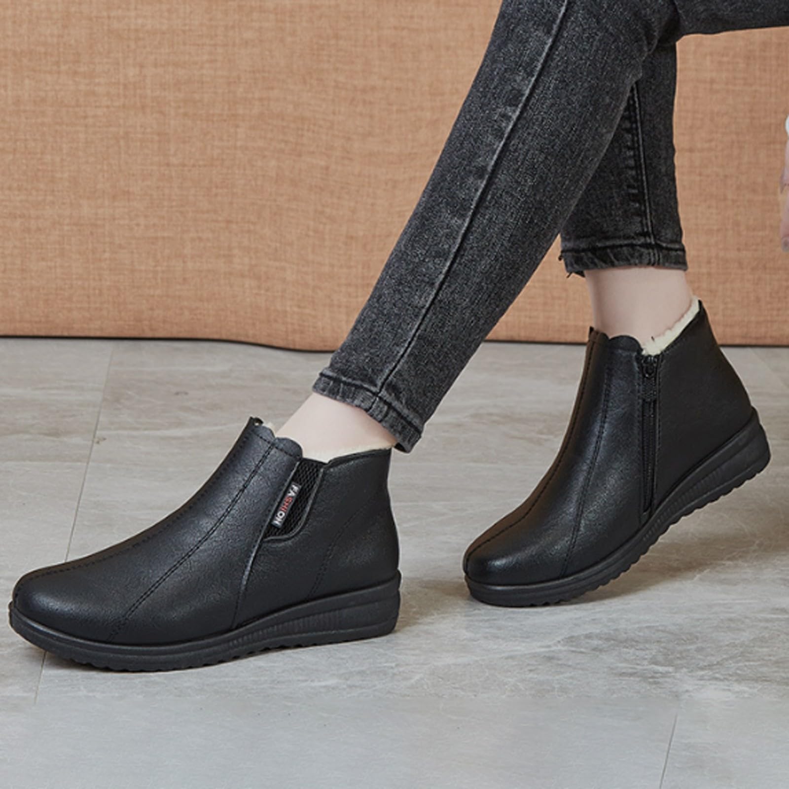 Generisch Scarpe ortopediche, stivali da donna, scarpe da ginnastica invernali, comode e antiscivolo, stivali corti