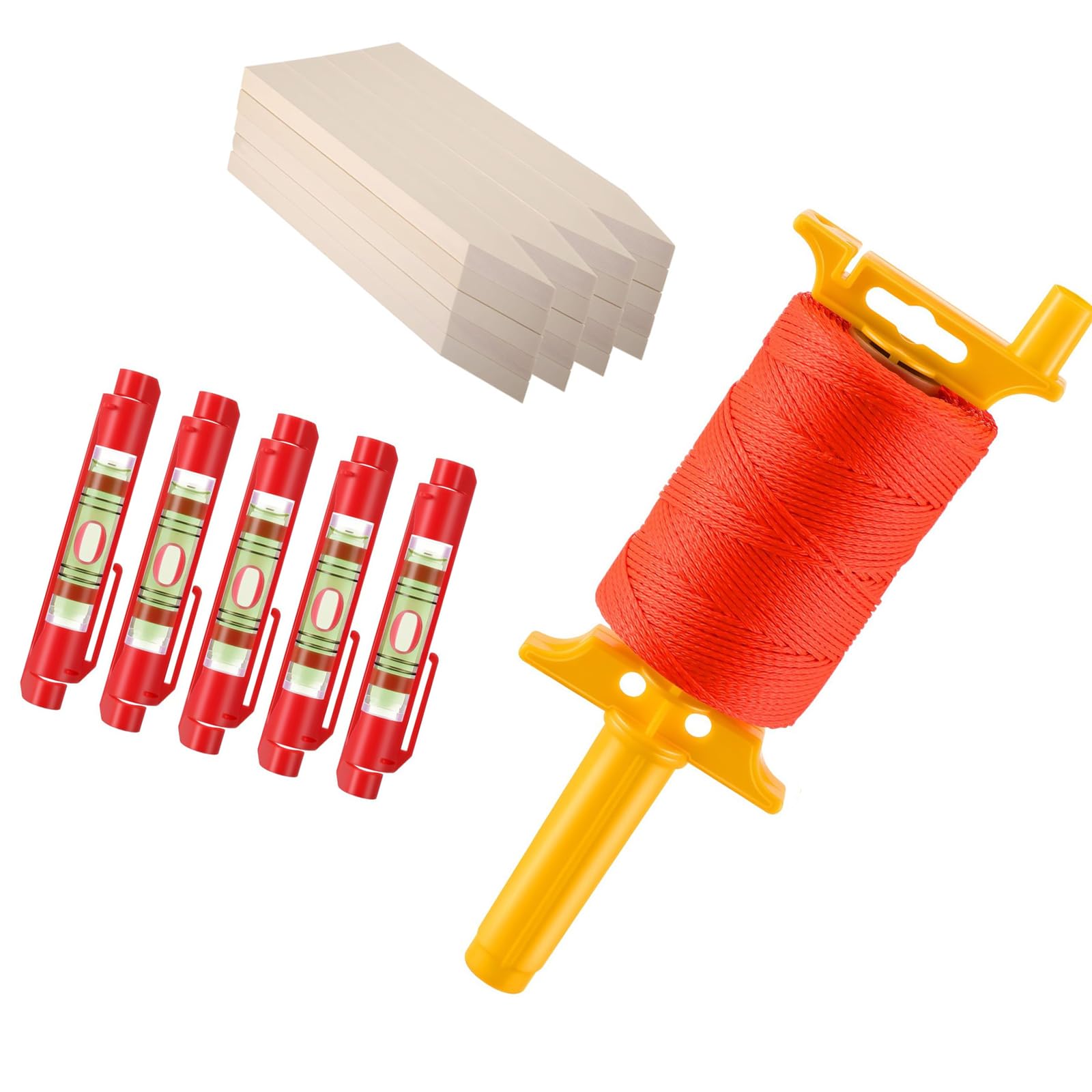 Piceioep Sturdy Wooden Plant Stakes 20Pcs With Twine Rope And Bubble Levels For Tomato Gardening Equipment Set