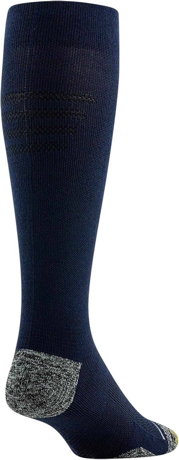 GOLDTOE Mens Mild Compression Over the Calf Comfort Socks, 2-pairs