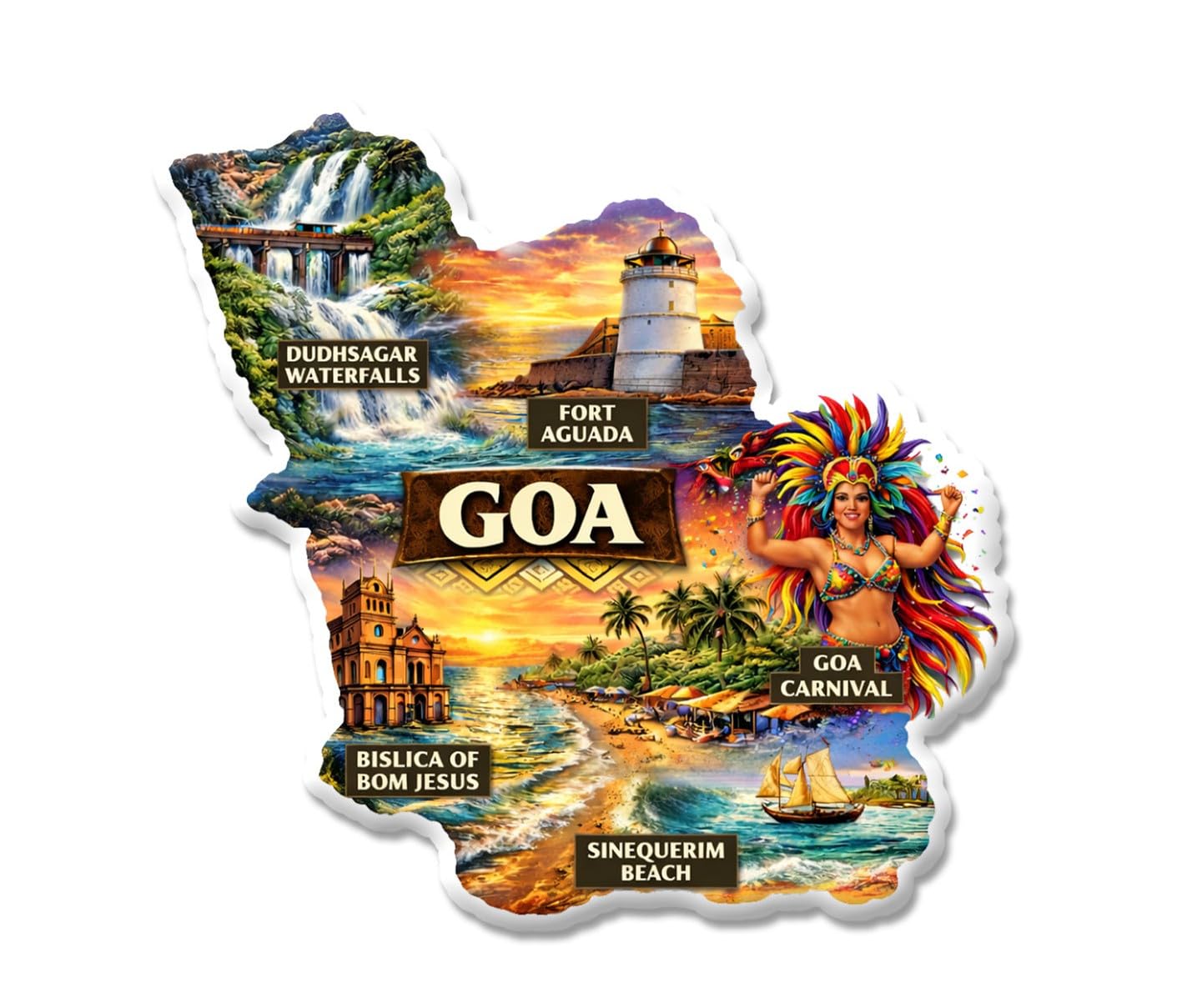 Kerala Fridge Magnet - God's Own Country Design -17