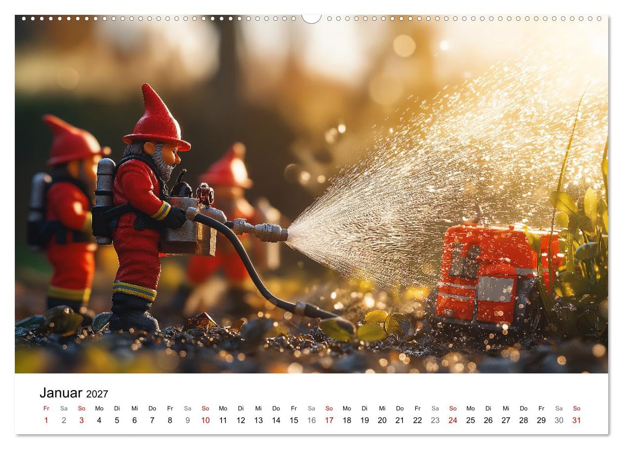 CALVENDO - Berufe der Gartenzwerge (Wandkalender 2027 DIN A2 quer), Monatskalender: Gartenkalender mit lustigen Gartenzwergen in Berufen - i für Gartenliebhaber, Familien und Kinder. Humorvoll, kreati
