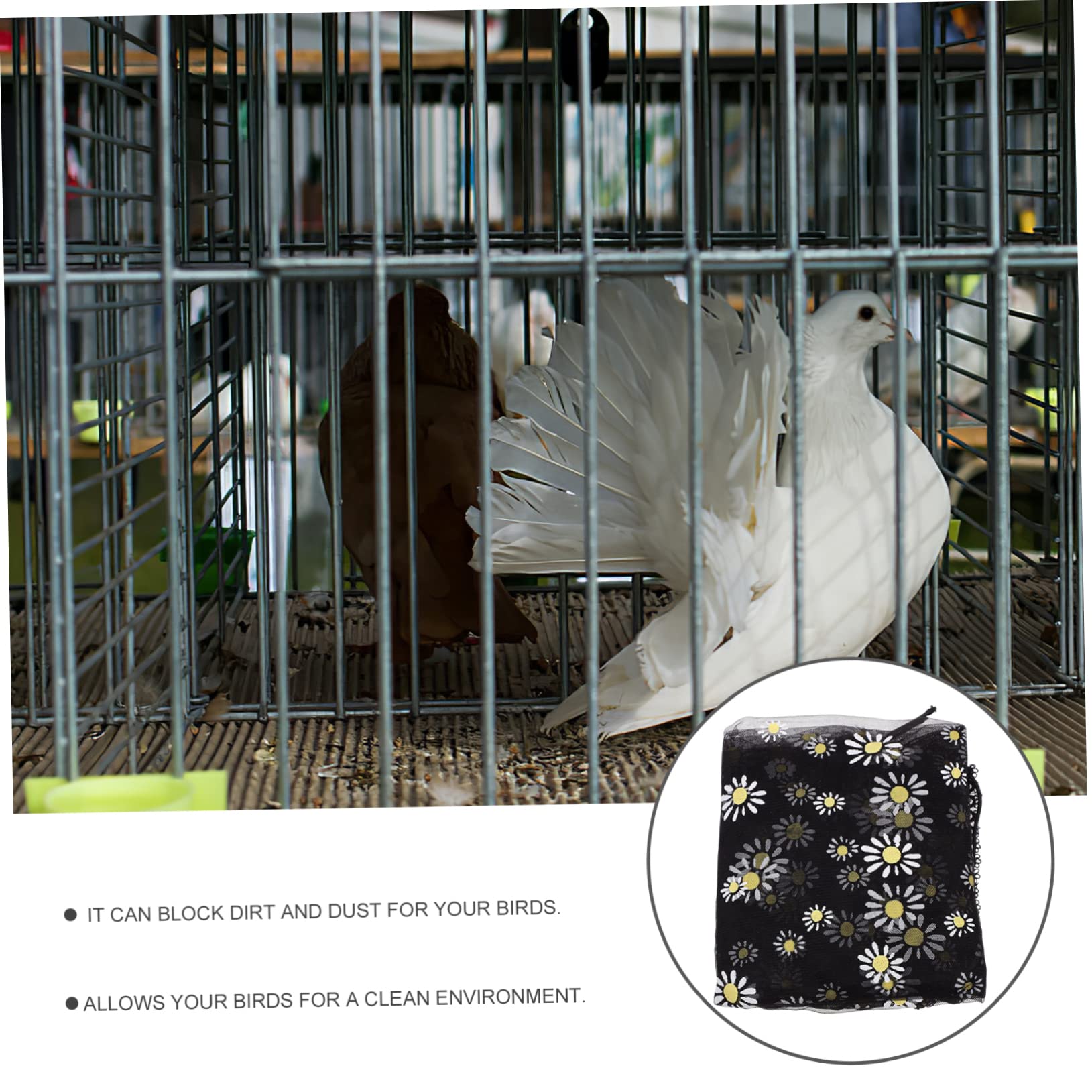 DOITOOL 4piezas Cubierta De Jaula De Pájaros Malla Transpirable Protección Polvo para Accesorios De Jaula para Aves Domésticas