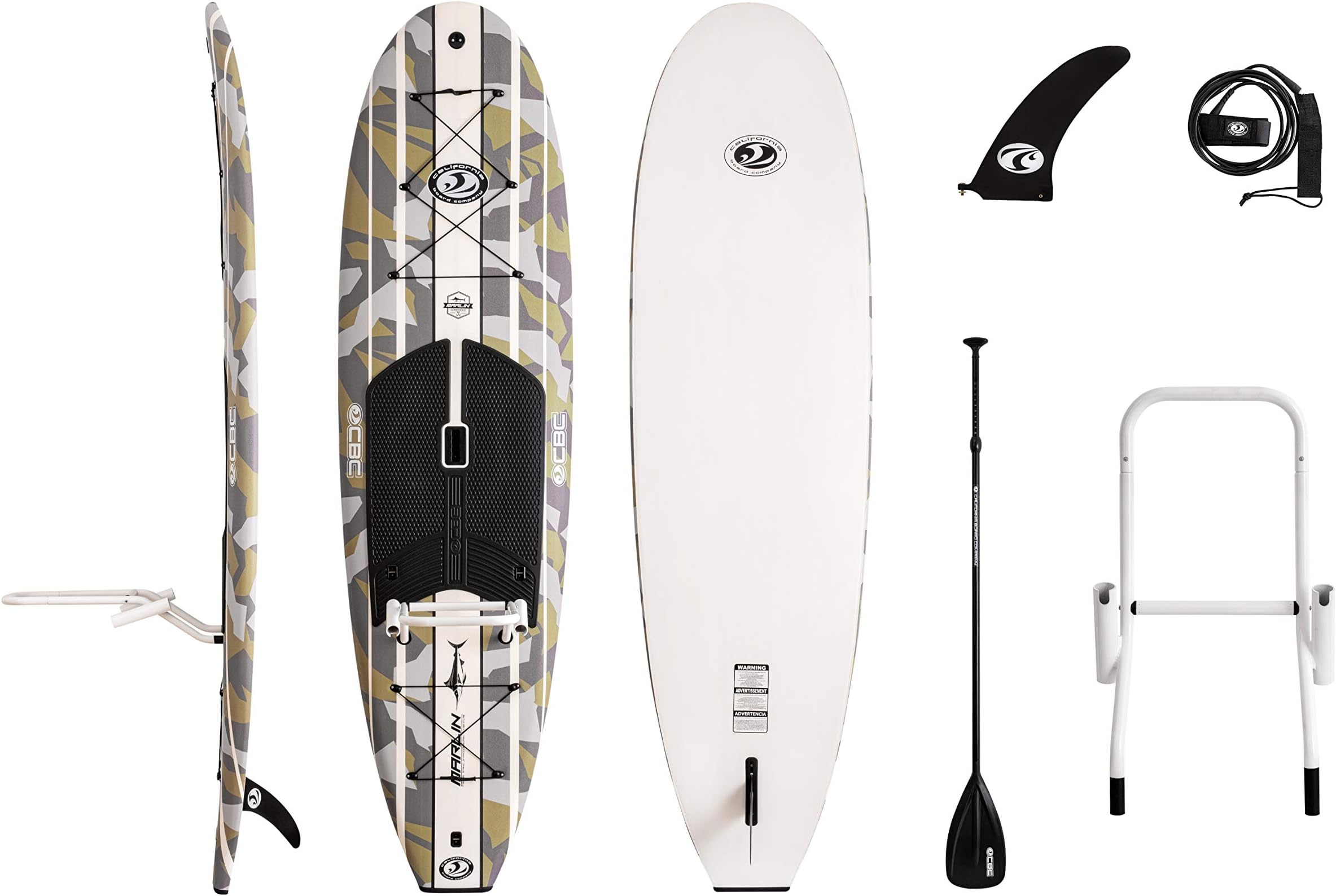 California Board Company CBC 10' Marlin Foam Fishing SUP with Rod & Gear Rack, Camouflage