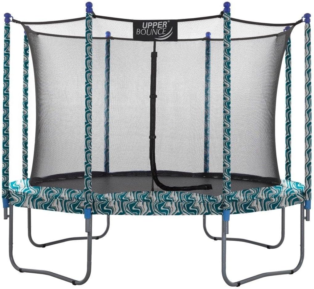Machrus Upper Bounce Trampoline 7.5FT 9FT 10FT 12FT 14FT 15FT 16FT, Recreational Trampolines with Enclosure - ASTM Approved - Outdoor, for Kids and Adults with Safety Net and Spring Padding