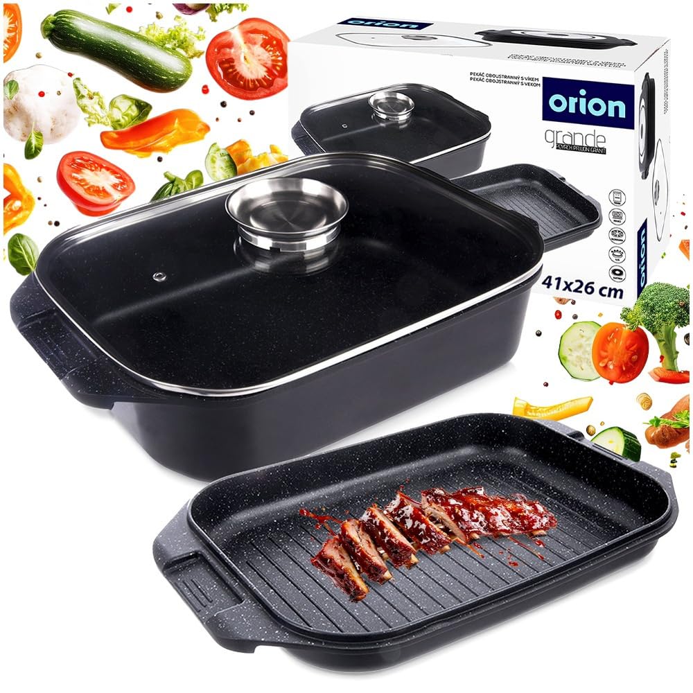 orion group Granitowa brytfanna z pokrywką 3 w 1 Grande 41 x 26 x 15 cm, 7 l