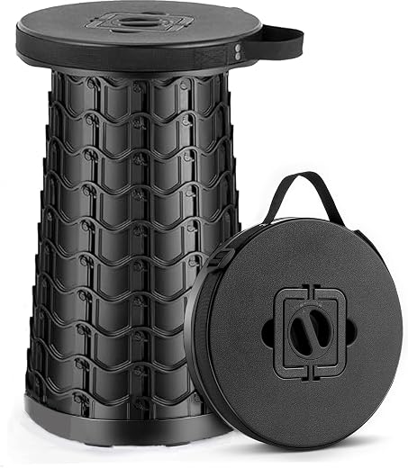 Outward Gear 2026 Upgraded Collapsible Stool Extra Large 20.3" Tall x 11.8" Wide Heavy Duty Sturdy Portable Seat Telescopi