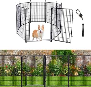 Getlay Tall Garden Fences and Borders for Dogs, 4.6ft High Dog Fence, 6 ...