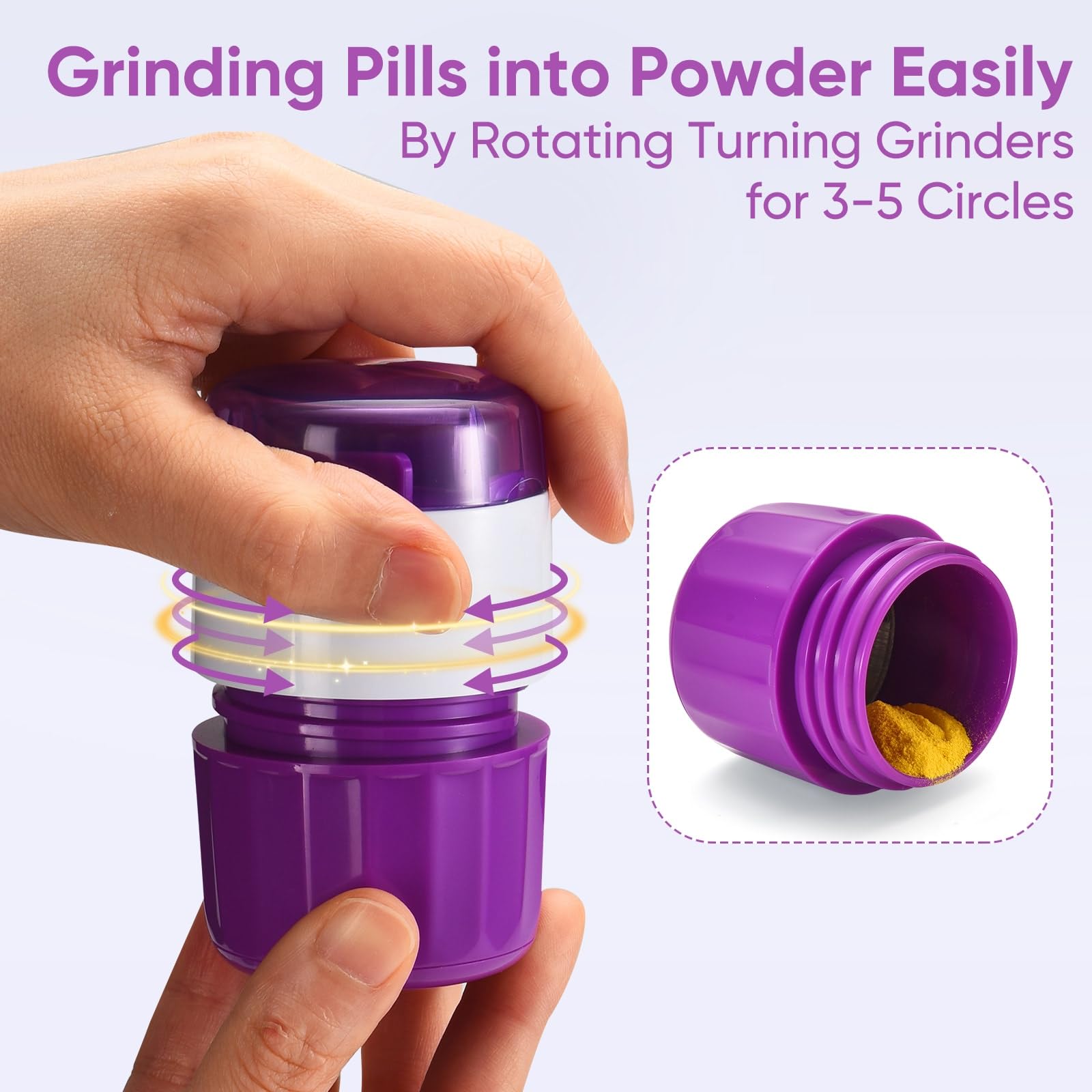 3-in-1 Pill Crusher and Cutter (Purple) — Amazon image 5