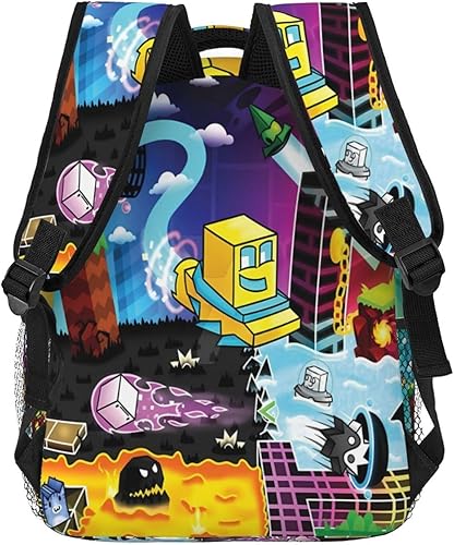 Miniatura 4 de NALCKA Geometría Anime Dash Mochila Portátil Daypack Ocio Viaje Mochila 15.7 pulgadas Correa de Hombro Ajustable Mochila Senderismo Mochila, Negro -