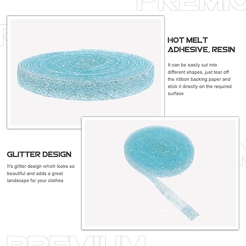 Miniatura 8 de Milisten 1 rollo de cintas de diamantes de imitación autoadhesivas, rollo de cinta de diamante, cinta brillante de diamantes de imitación, cintas