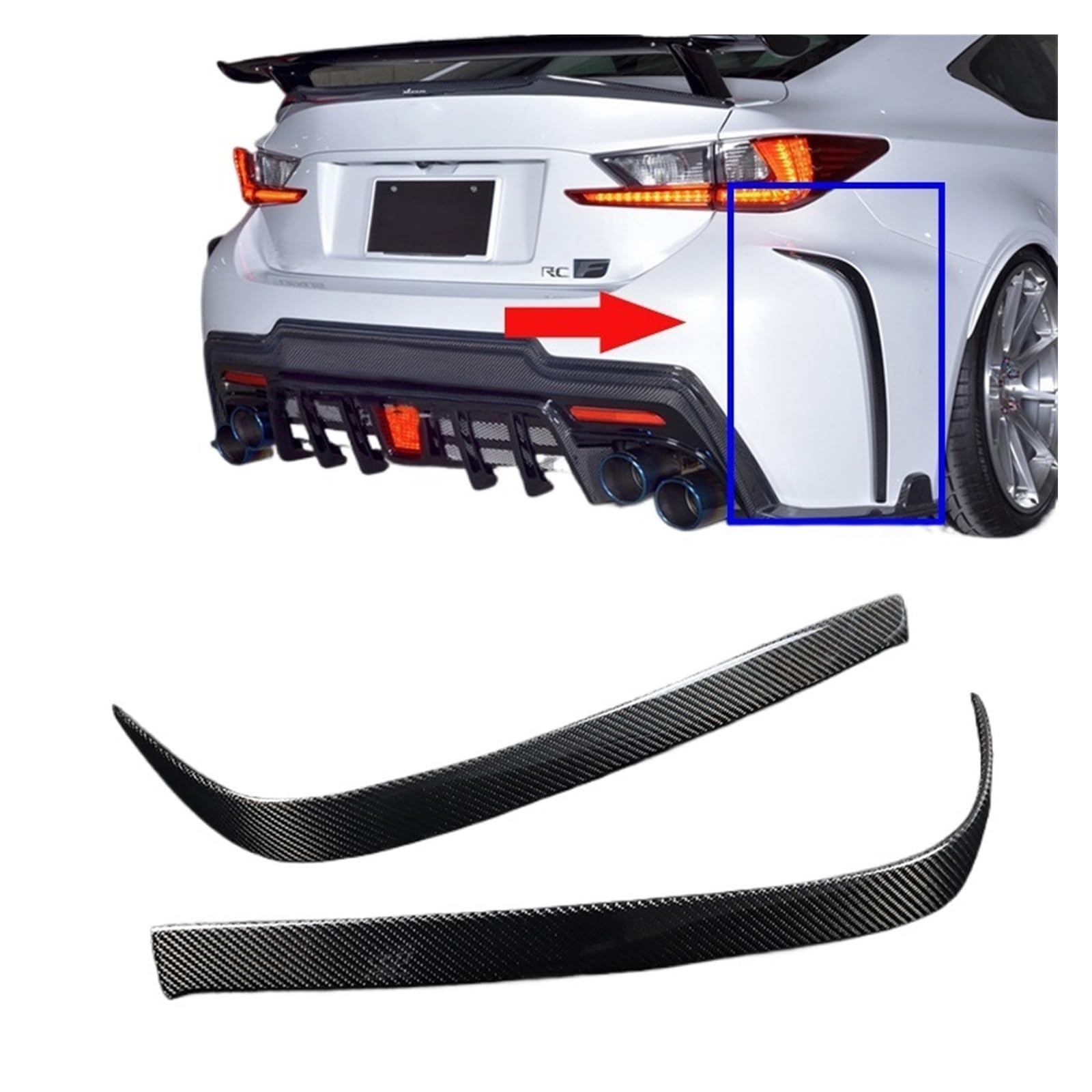 Amazon | レクサス RC F RCf USC10 ART 2014-2018 2個 リアルカーボン 