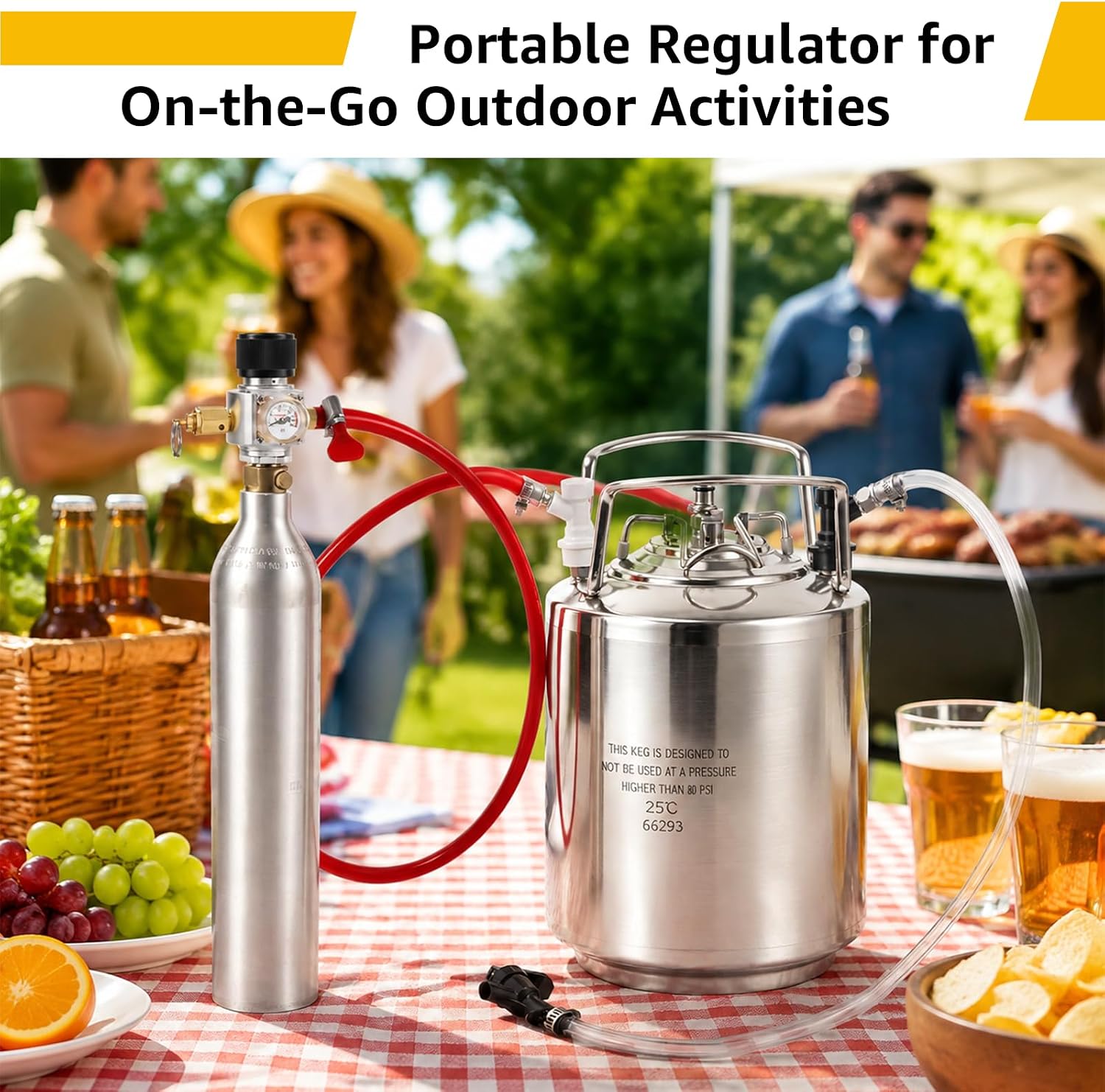 Mini Co2 Regulator 90 PSI Soda Keg Regulator TR21-4 Thread for Co2 Cylinder