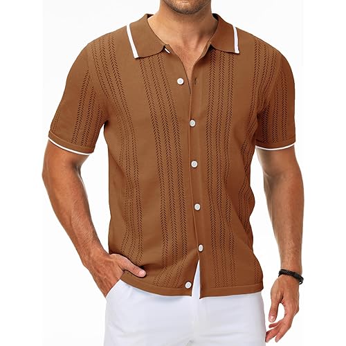 MAPICK Men's Linen Short Sleeve Button Down Shirt – Lightweight Breathable Summer Business Casual, Beach & Wedding Guest