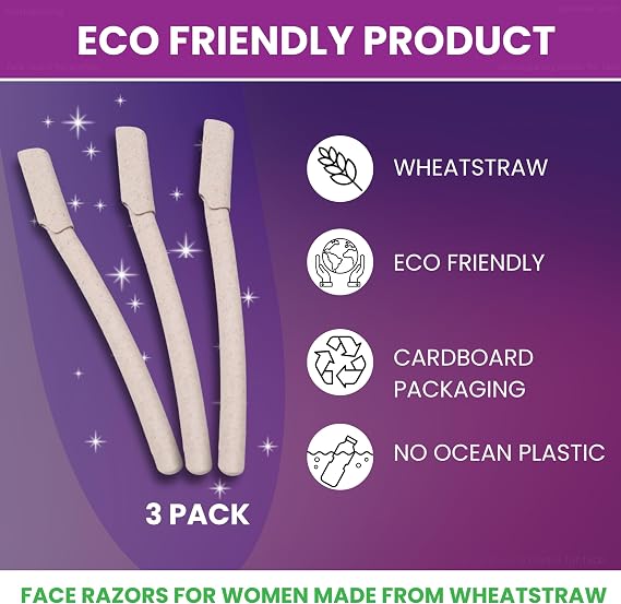 Dermaplaning Blades for Face - 3 Pack Eco Face Razors