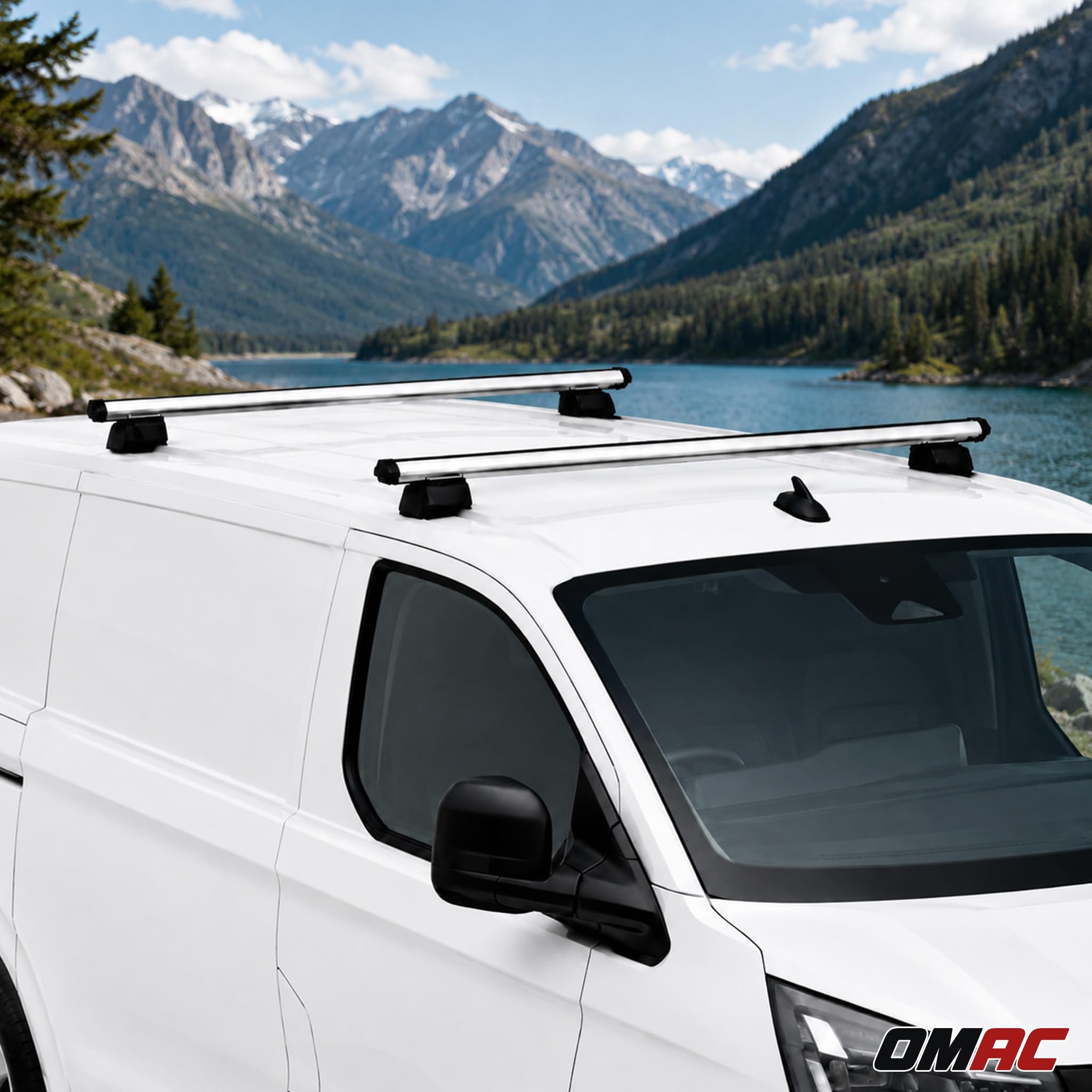 OMAC Dachträger für FIAT Ducato 1994-2006 H1+H2 2-Träger Aluminium Silber