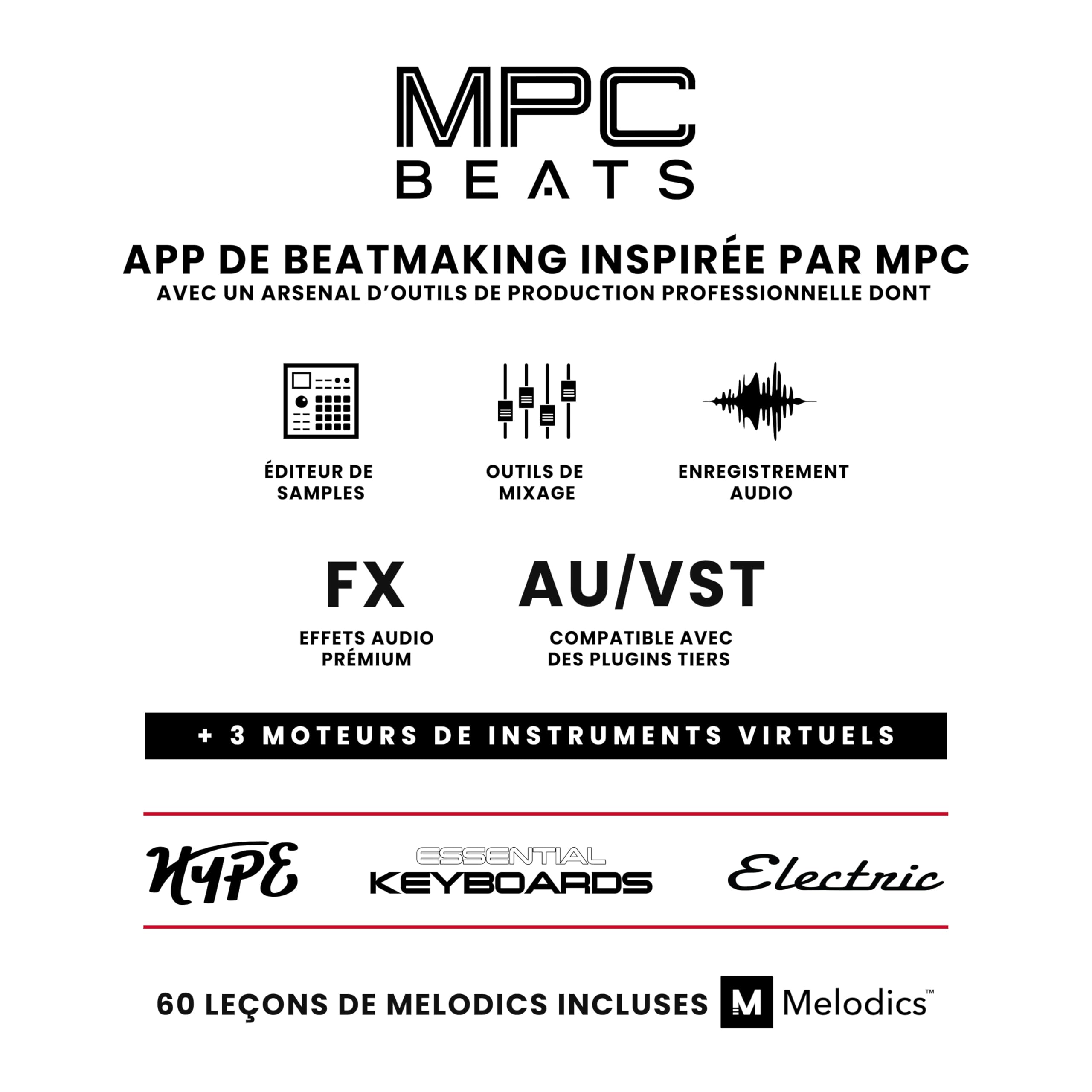 Akai Professional MPK Mini Play MK3 - Clavier MIDI Autonome avec Haut-Parleur et Sons Intégrés, Clavier Dynamique, Pads MPC, Suite Logicielle et Native Instruments Sound Package