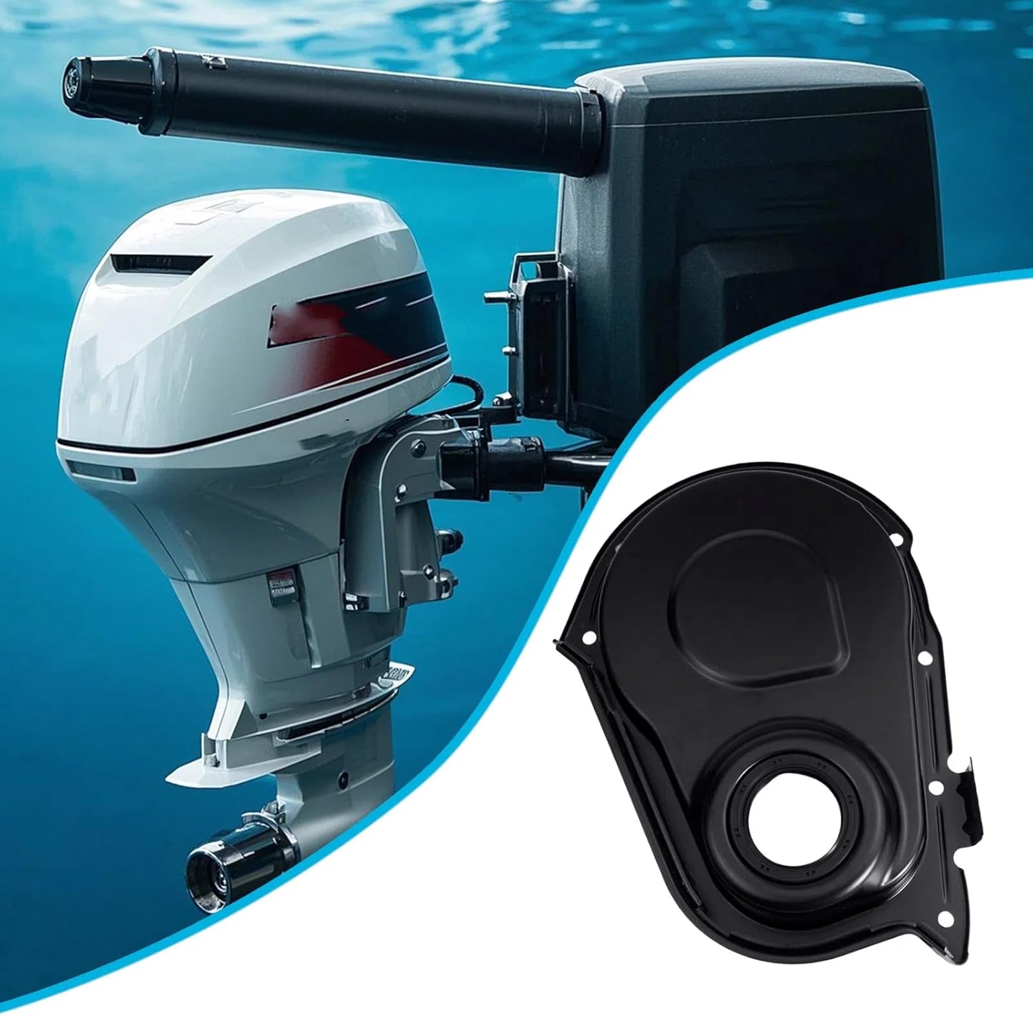 Timing Cover 59341A1 Compatible with Mercruiser 2.5L 3.0L 181 Engine Compatible with Volvo Penta with OMC Replaces 3853135 Front Engine Cover Gasket Seal