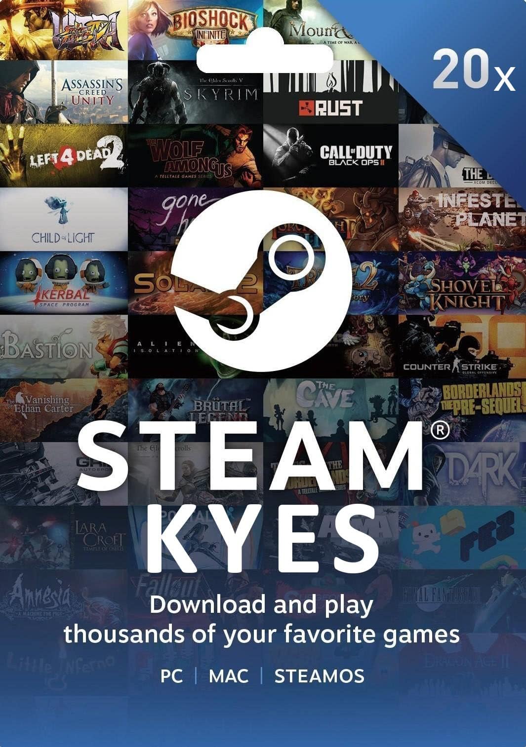 Random Standard 20 Steam Keys Global Installation (Digital Codes - No CD / DVD) Email Delivery 2 Hours