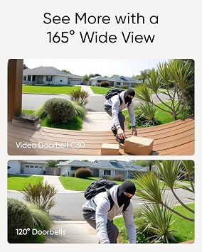 eufy Security Video Doorbell C30, Battery Powered, 2K FHD, No Subscription | 165 Ultra-Wide View, Easy Installation, Live Video Call, AI Human and Package Detection, HomeBase 3 Compatible