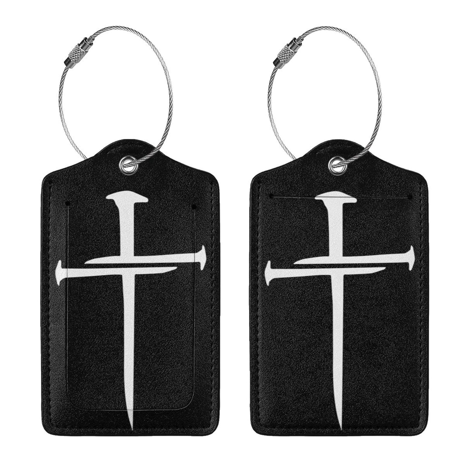 2 Pcs Jesus Luggage Tag for Suitcases, Christian Redeemed Nail Cross Tags, Cruise Ship Essential Travel Gift for Men Women Couples, Funny Religious