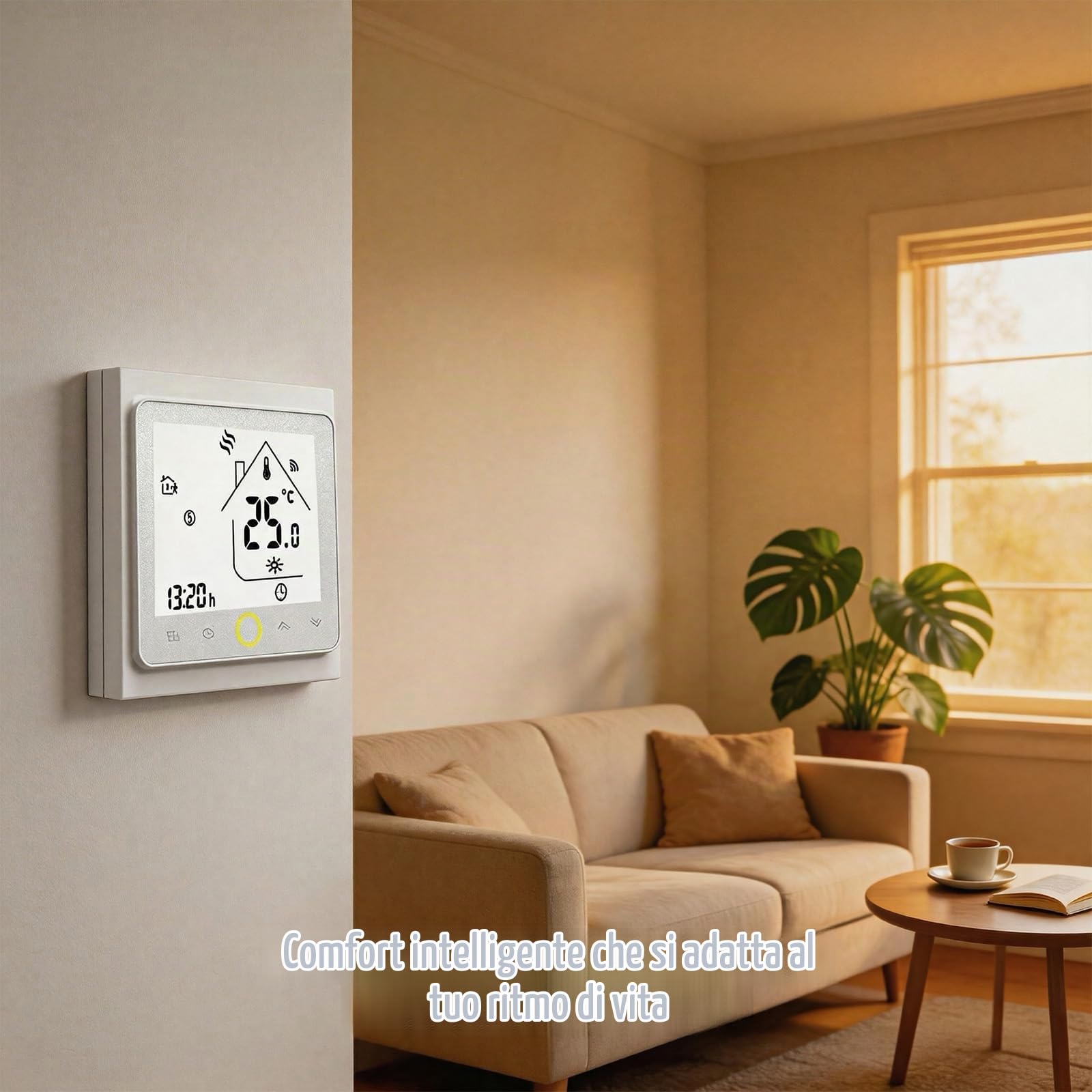Termostato WiFi contatto secco caldaie gas acqua riscaldamento 5A | Controlador programable 95-240V con contacto seco compatible Alexa & Google Home
