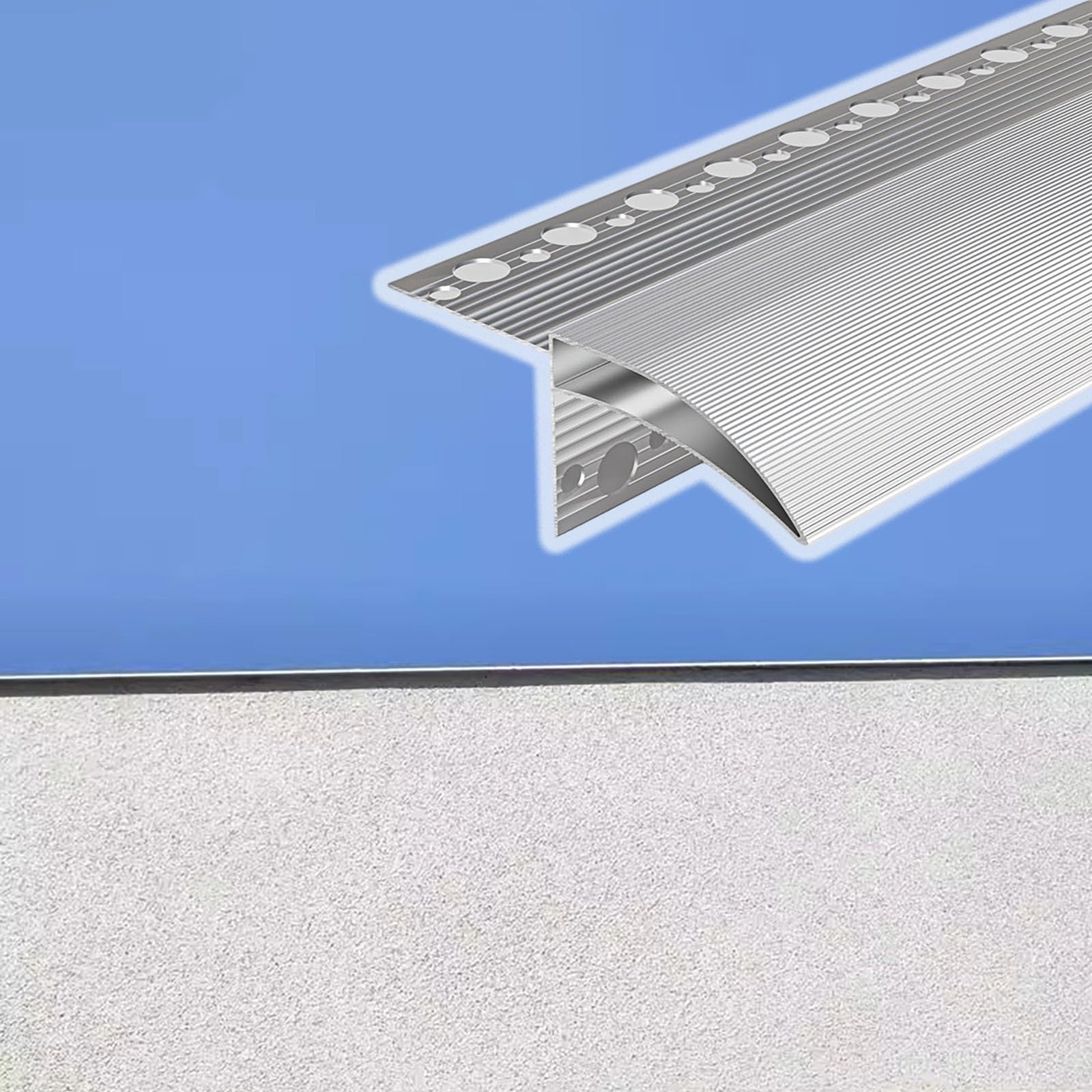 5/6.5 cm Wide Eagle Beak Aluminum Drip Line Strip, Window Ledge Nosing Flashing Trim, Patio/Exterior Wall Rain Deflector Molding(W-6.5cm/2.6″,L-1.4m/4.6ft)