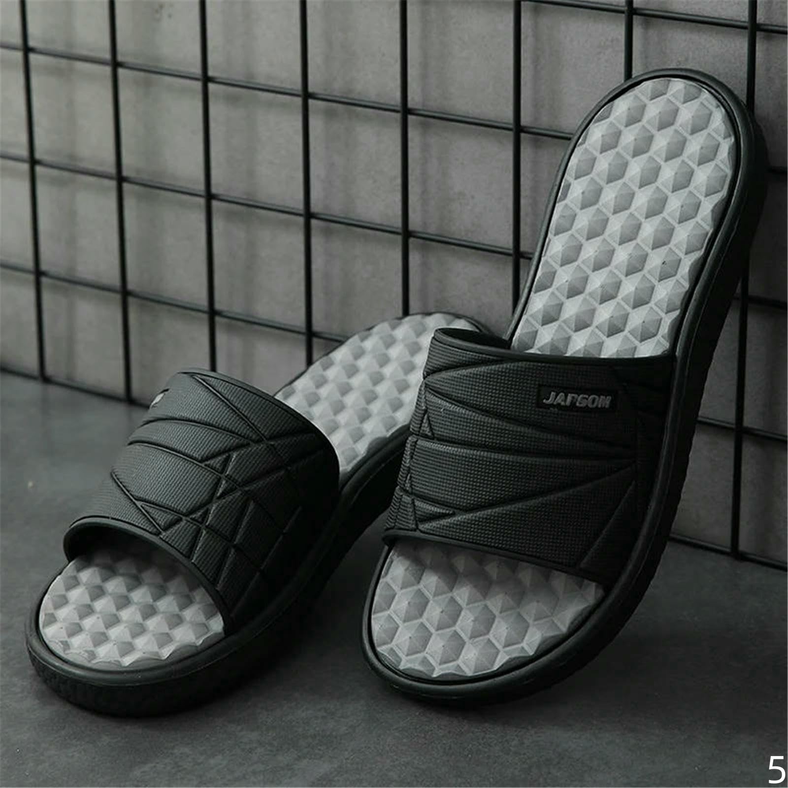 Ciabatte Uomo Estate Pantofole Home Indoor Slides Sleepers Camera della Casa-nerobianco-7