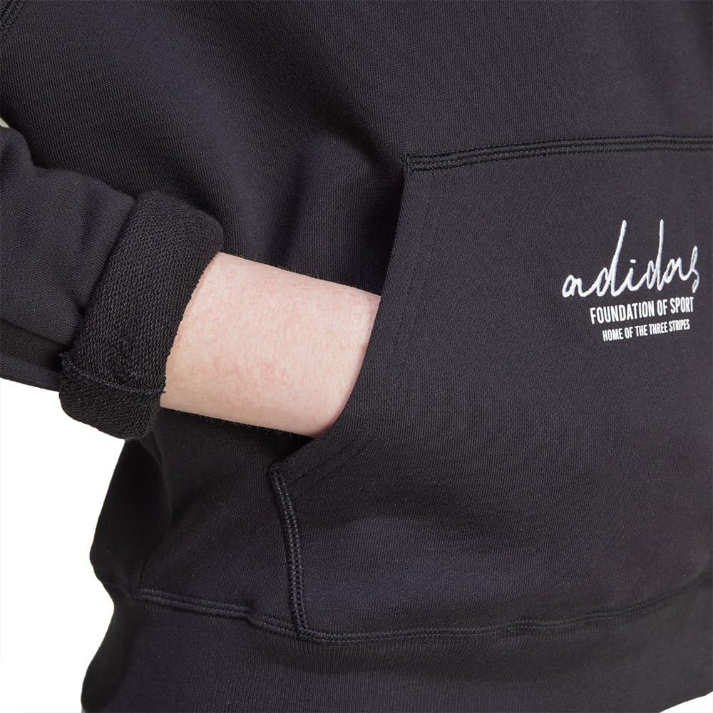 Adidas Signature Graphic Embroidery French Terry Loose Hoodie Felpa con Cappuccio Donna (Pacco da 1)