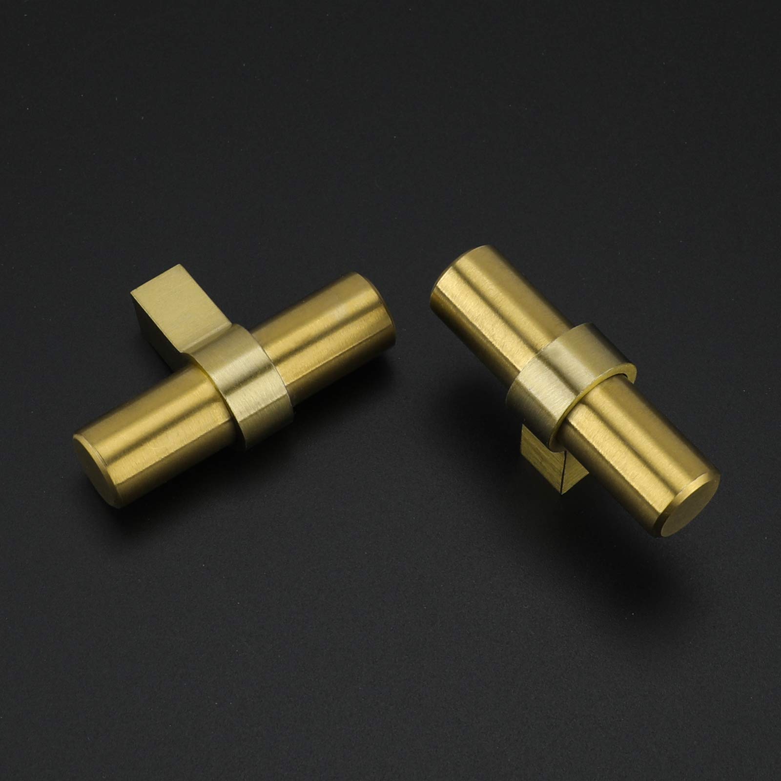 Pack of 10 goldenwarm Brushed Brass Dresser Drawer Knobs Bar