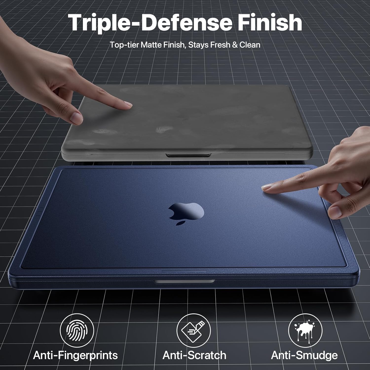 for MacBook Pro 14 inch Case M5 M4 M3 M2 M1 Pro/Max 2025 2024-2021 [CrackGuard Upgrade] [Seamless Fit] Cover Protective Hard Shell Case Laptop - Midnight Clear - Image 5