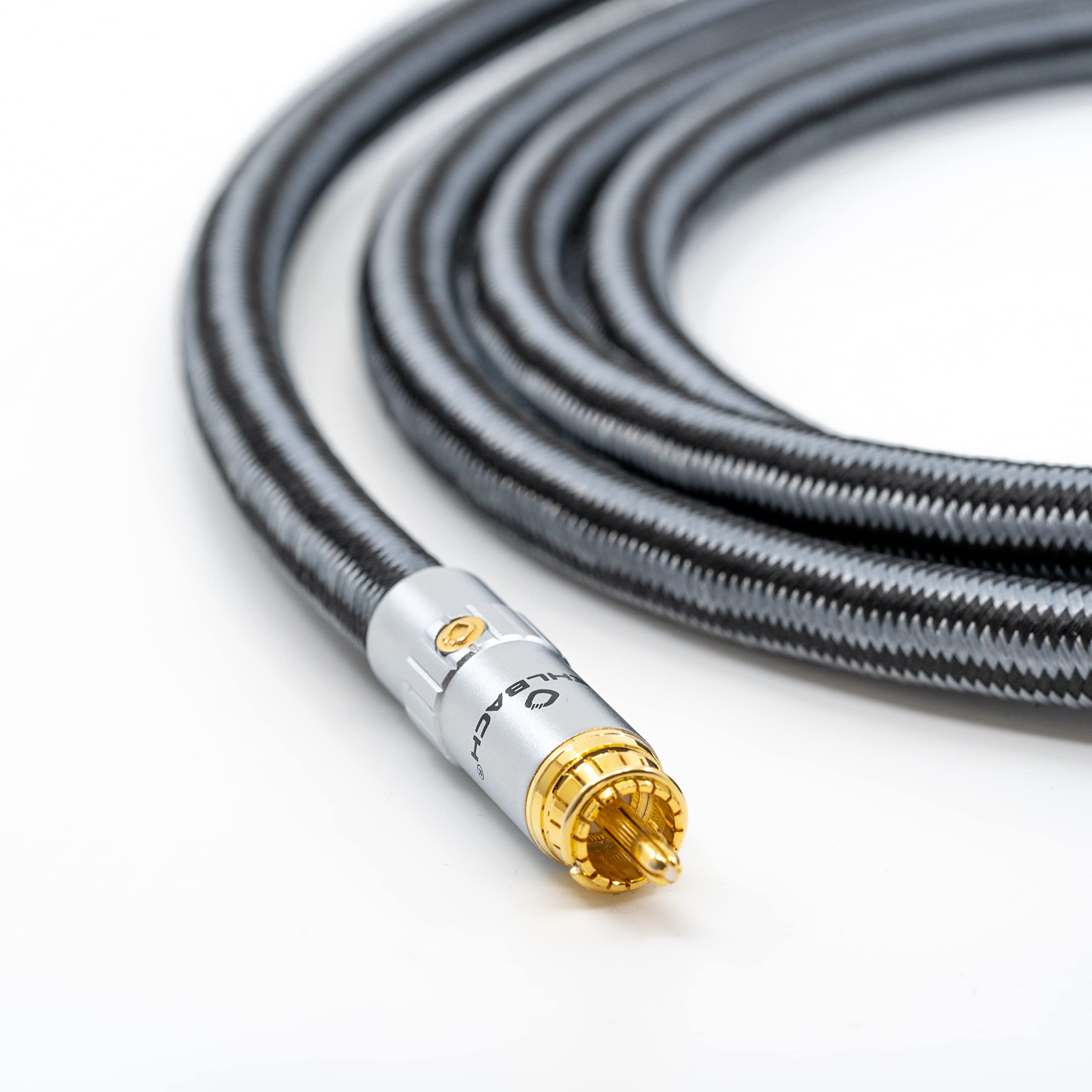 Oehlbach XXL Sub Xtreme 220 - High-End Subwoofera Kabel (Made in Germany, kabel audio cinch z precyzyjnym odtwarzaniem basów) 2,20 m - czarny