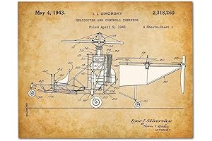 Helicopter Patent Print - Classic Airplane and Aviation Decor, Sikorsky Aircraft Poster