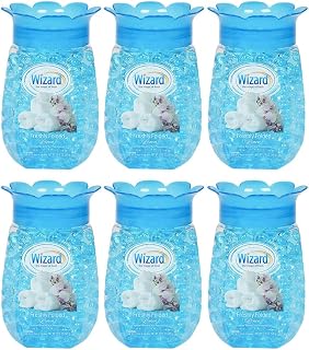 6 Wizard Odor Eliminator Gel Beads 12oz Air Freshener Fresh Linen Scented Aroma Freshly Folded Linen Scent for Any Space Neutralize Odors Powerful Odor Absorbers for Home & Auto Use Ideal for Small