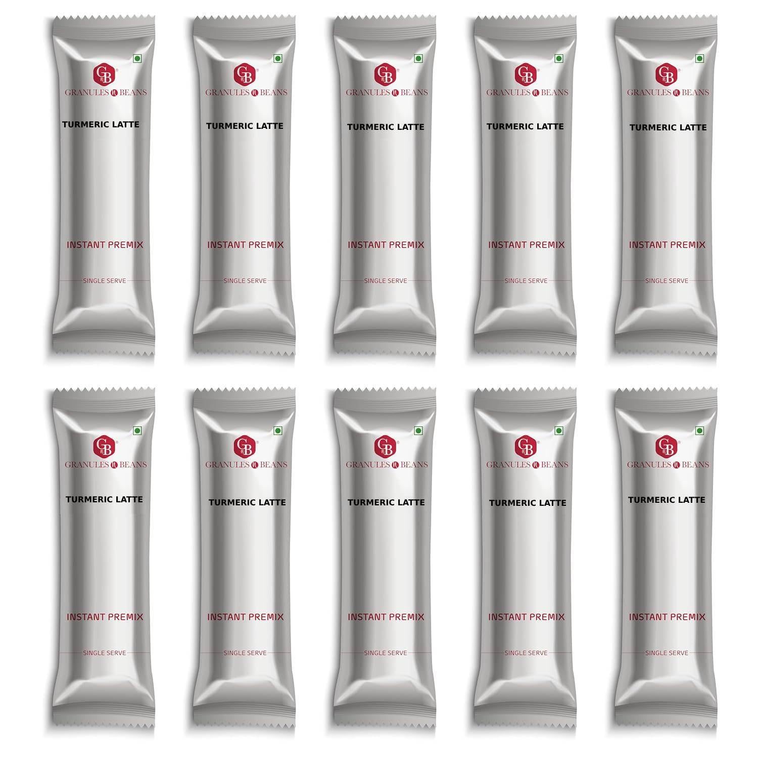 Granules n Beans Instant Premix Turmeric Latte - (50 Single Serv Sachets)