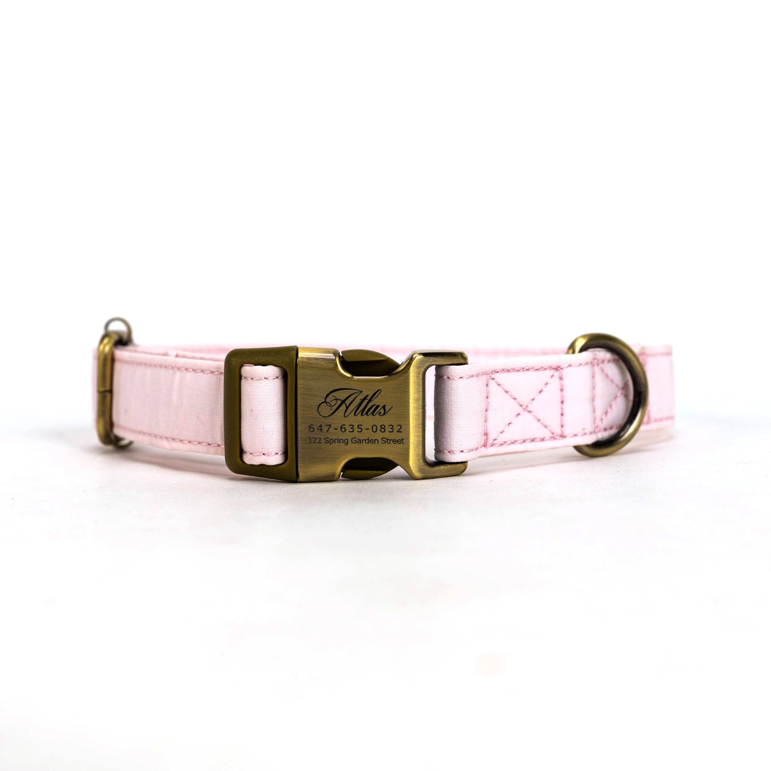 Personalized Dog Collar with Name and Phone Number Engraved,Adjustable Custom Puppy Collar,Organic Cotton Pet Collar for Small Medium Large Boy Girl