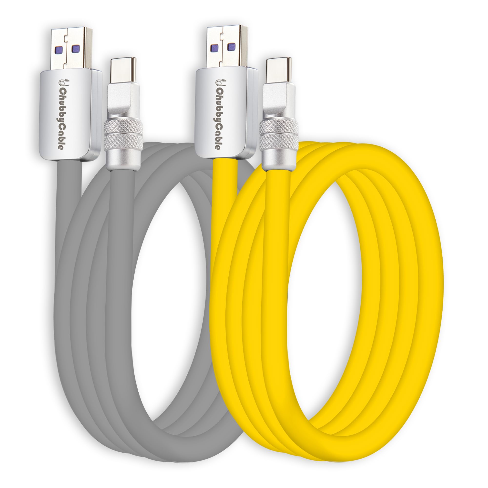 chubbycable Couple Chubby 2-Pack 120W USB C Cable Extra Thick Silicone Fast Charging Cable Compatible with iPhone 17-15 Series iPad Galaxy Series,