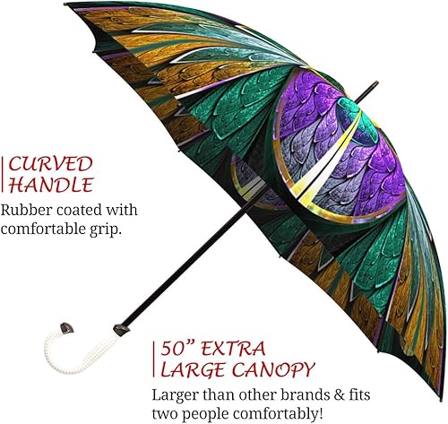 Miniatura 2 de Paraguas de vidrieras con diseño de caleidoscopio Paraguas extra grande resistente al viento Paraguas de diseñador para mujer Paraguas de lluvia