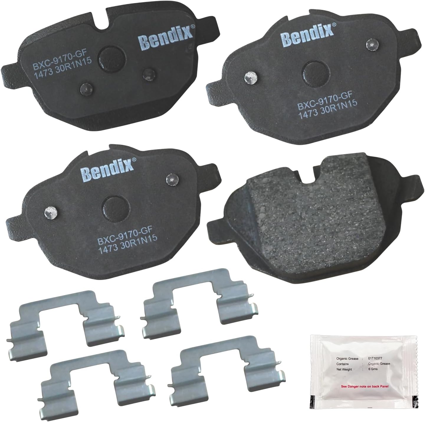 Bendix Premium Copper Free CFC1473 Ceramic Brake Pad (with Installation Hardware Rear)