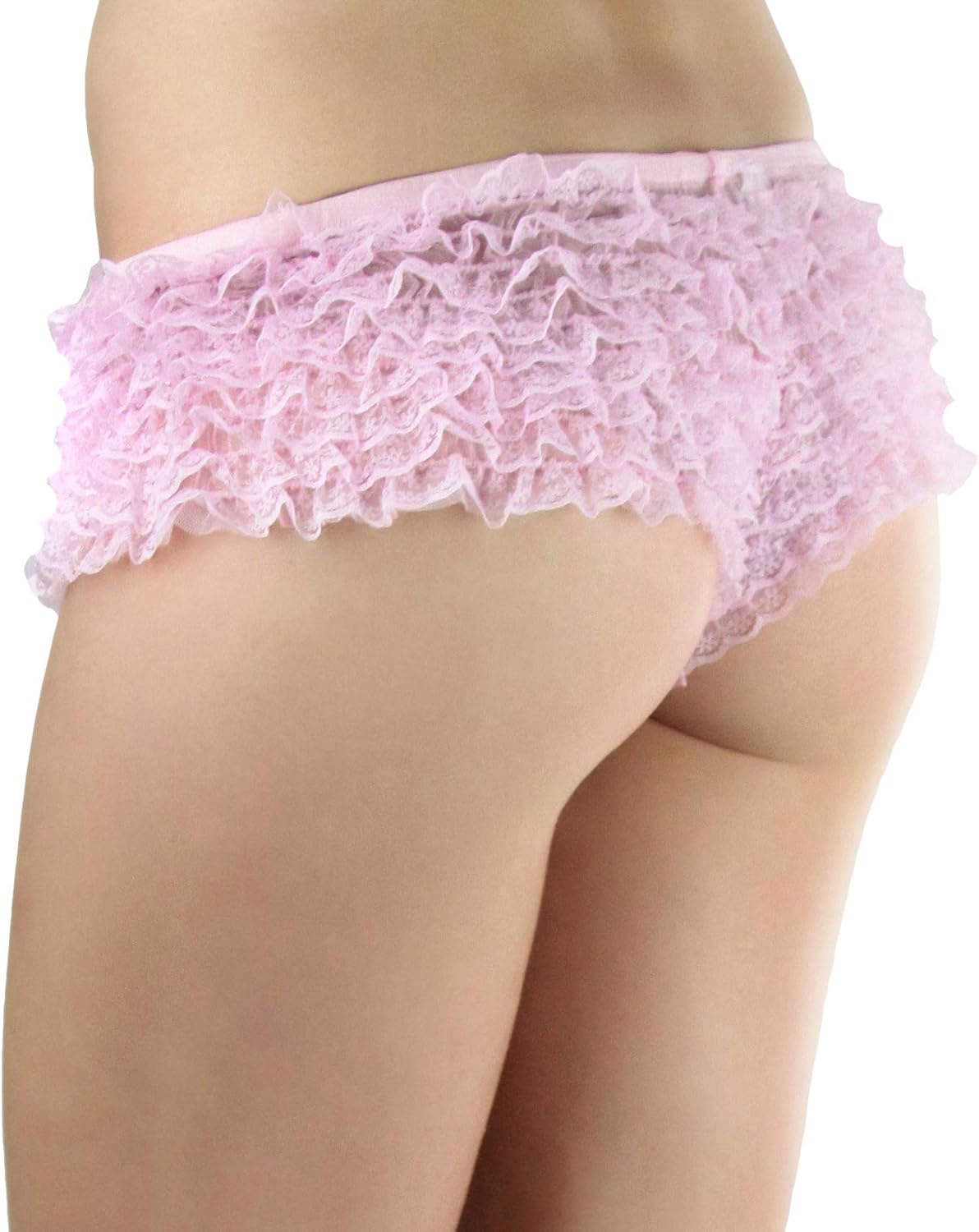 ToBeInStyle Women’s Mesh Lace Retro Lingerie Inspired Floral Ruffle Cheeky Panty - Image 4