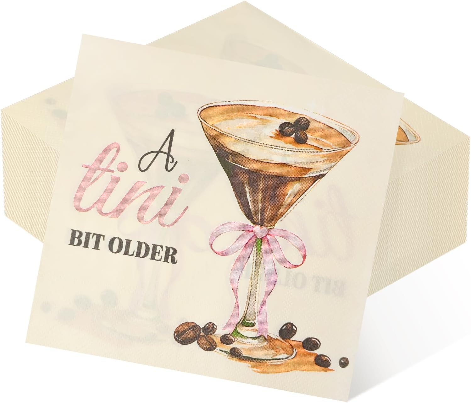 50Pcs Espresso Martini Napkins, 2 Ply A Tiny Bit Older Napkins Martini Cocktail Napkins for Espresso Martini Decor, Birthday Decorations, Tiny Bit Older Party Decor, Bridal Shower