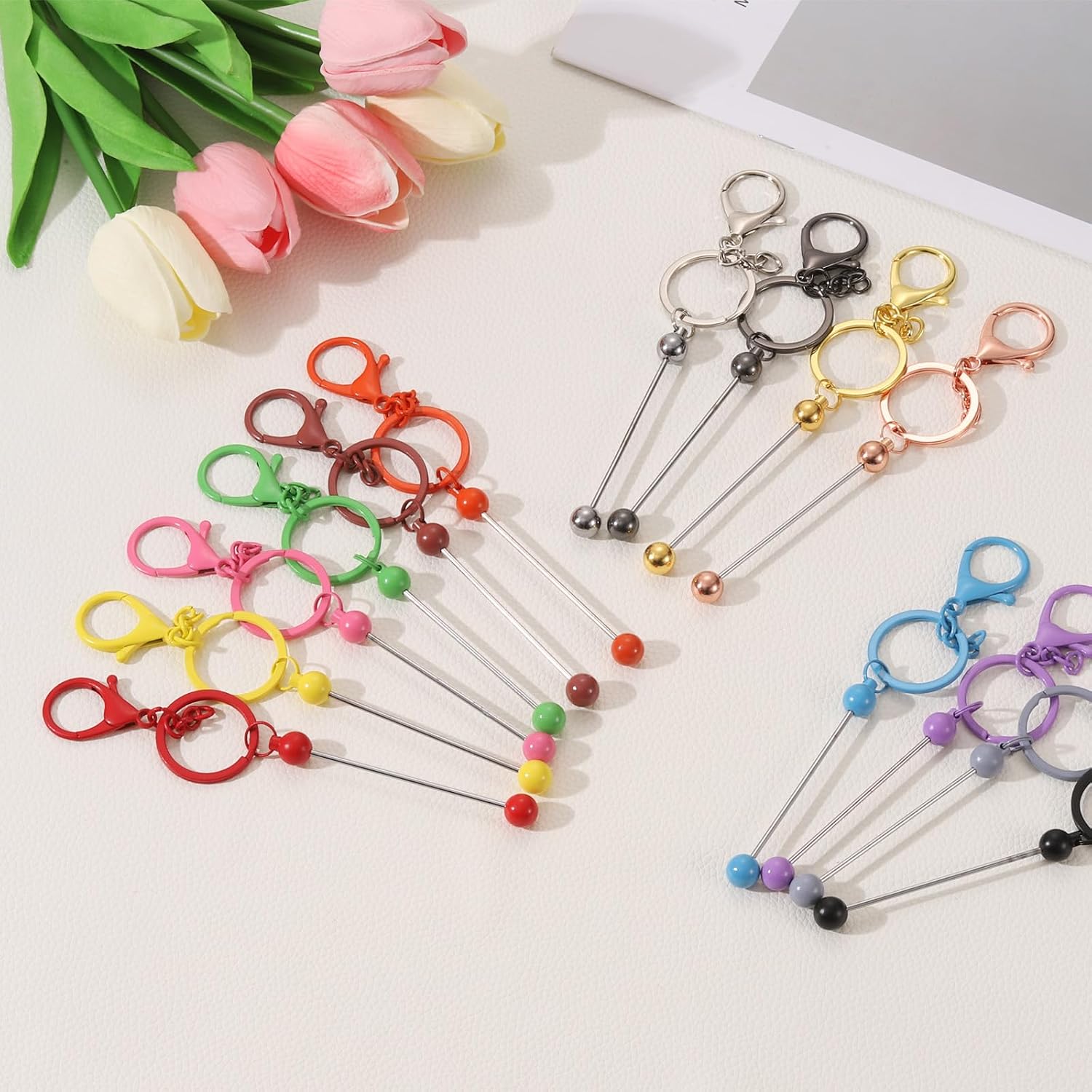 uxcell Beadable Keychain Bars, Bead Key Chains for DIY Craft image 5