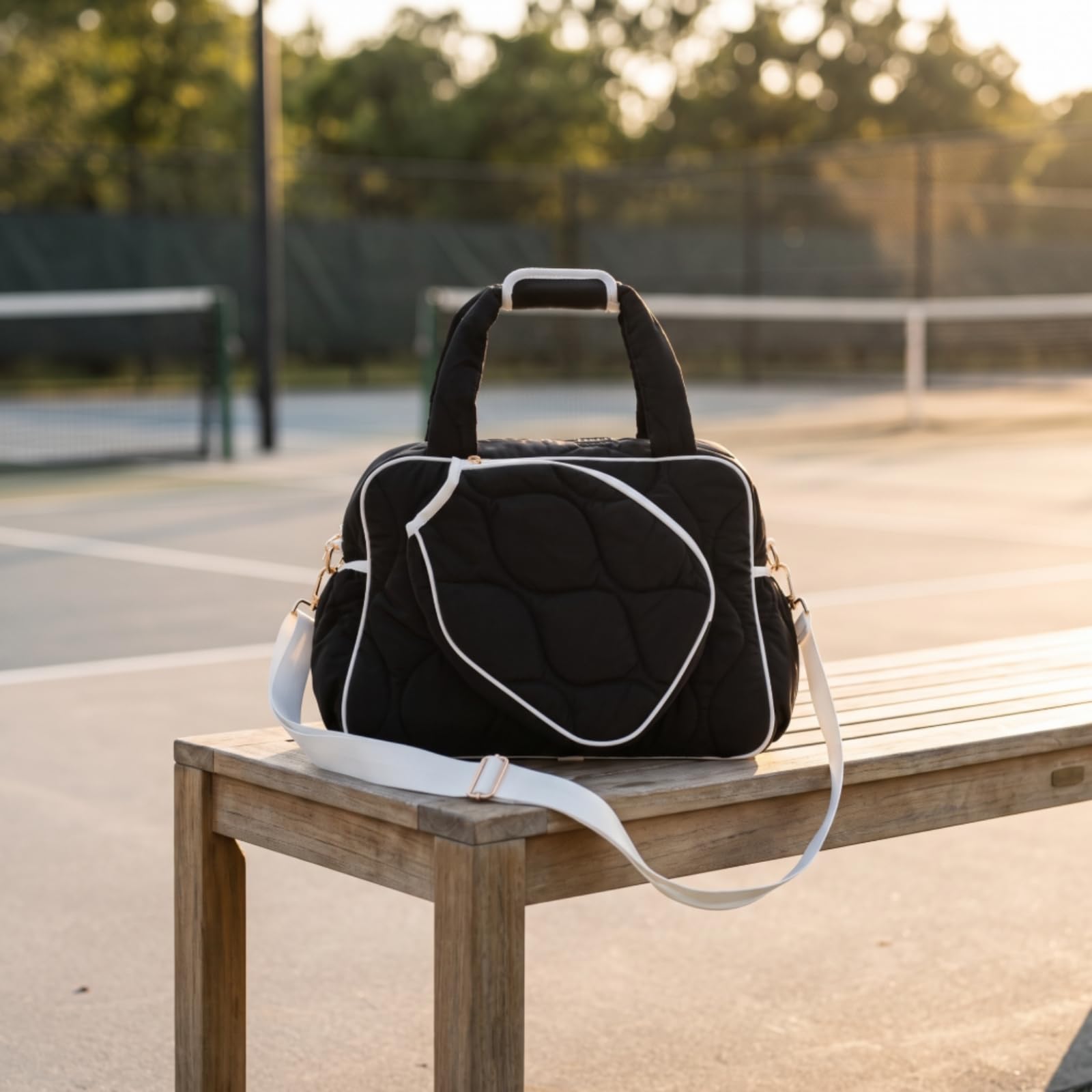 Borsa da Tennis Impermeabile Borsone | Trapuntata, Resistente All'acqua, Borsa con Ampio Scomparto, per Allenamento