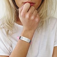 Vista 4 de VNOX Pulseras de alerta médica para hombres y mujeres niños con grabado gratuito ajustable de malla de acero inoxidable pulseras de identificación