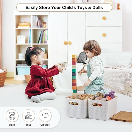 Miniatura 6 de Paquete de 4 contenedores de almacenamiento con tapas de bambú, contenedores de almacenamiento de plástico con tapas, caja de almacenamiento