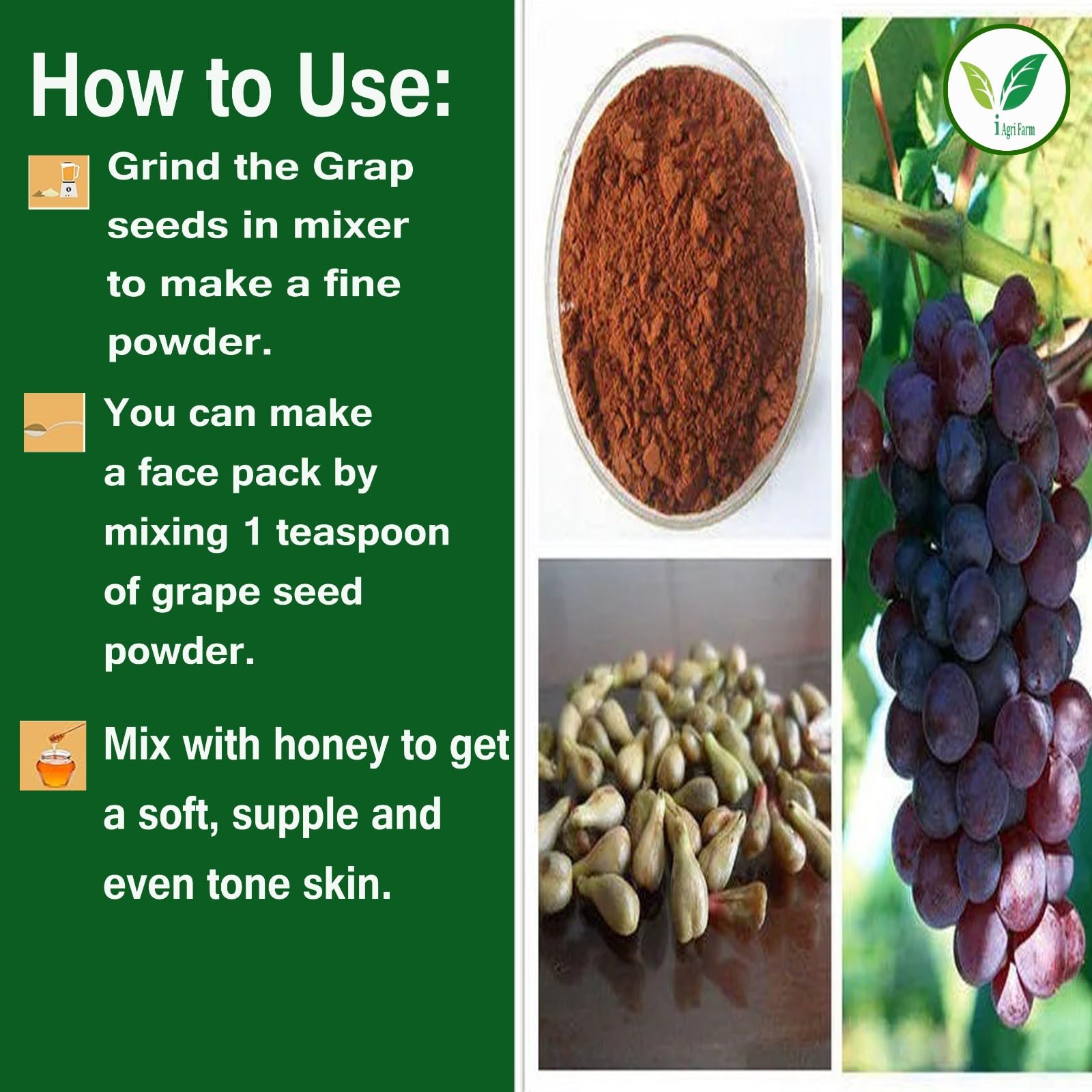 Iagrifarm Black Grape Seeds - 250 gram/Angur Beej/Grape Seed - Image 5 thumbnail